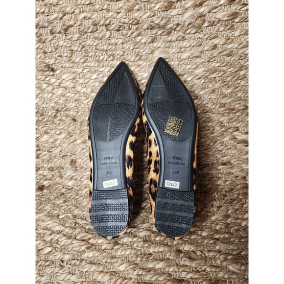 Womens Ladies Fashion Pointy Toe Low Heel Flats Leopard Print Shoes CN-42, US 10 - Picture 10 of 11